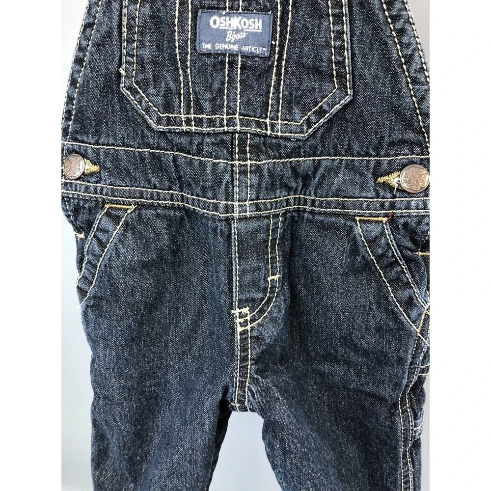 Boys 6 Months Denim Winter Bibs Oshkosh B'gosh Overalls Fleece Lined